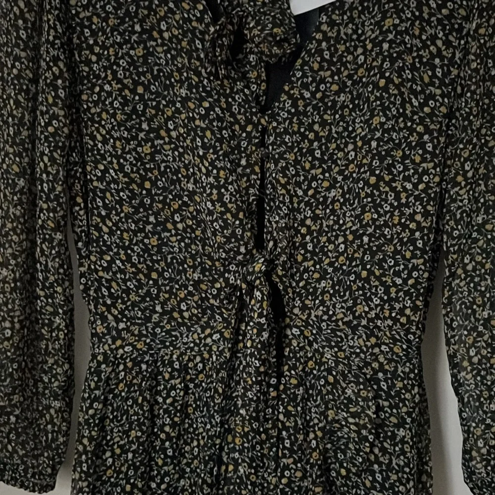 Abercrombie & Fitch 3/4 sleeve Black floral maxi dress, S - Picture 2 of 4